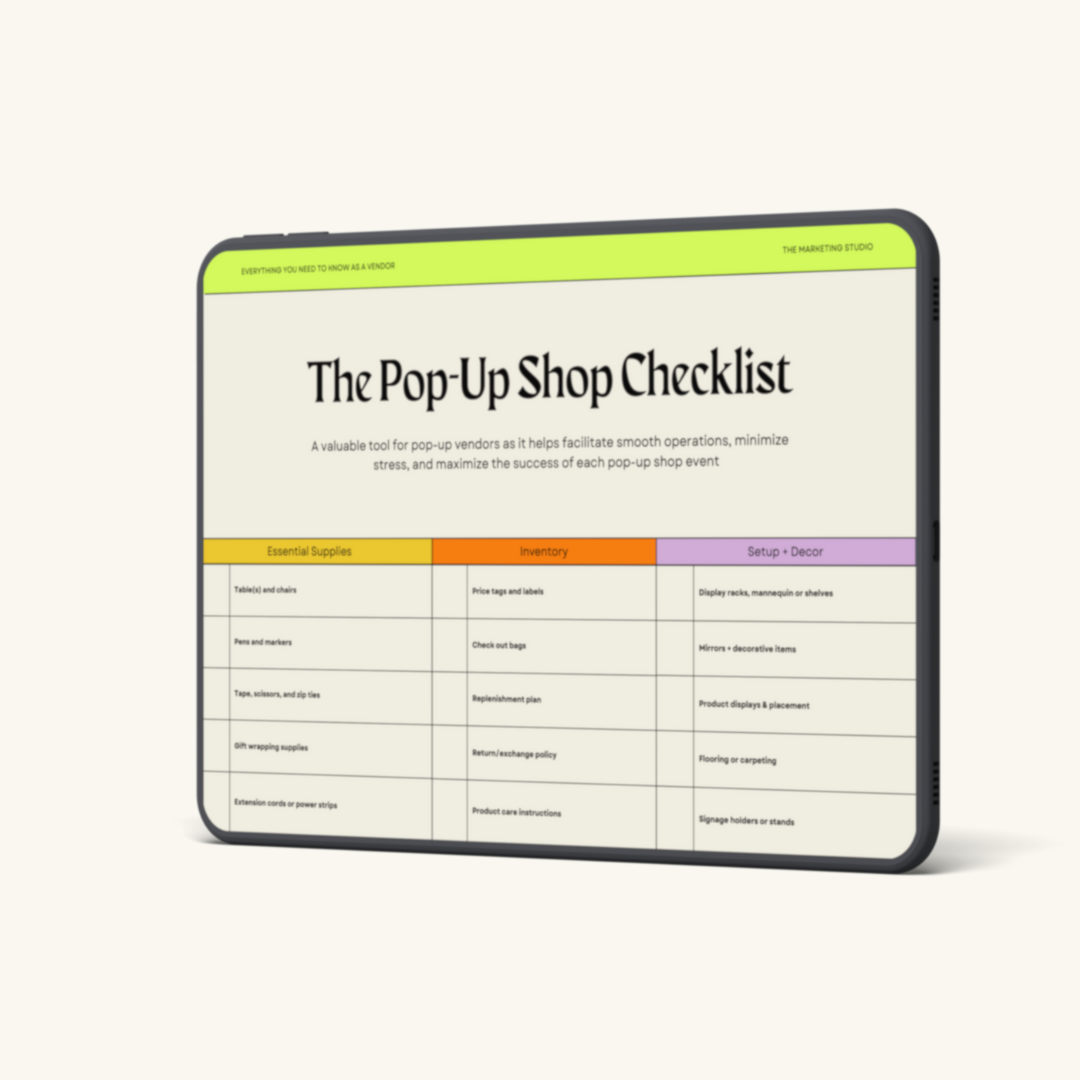 Pop-Up Shop Checklist
