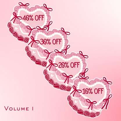 Lolita Short Bow Cake Discount Off Stickers