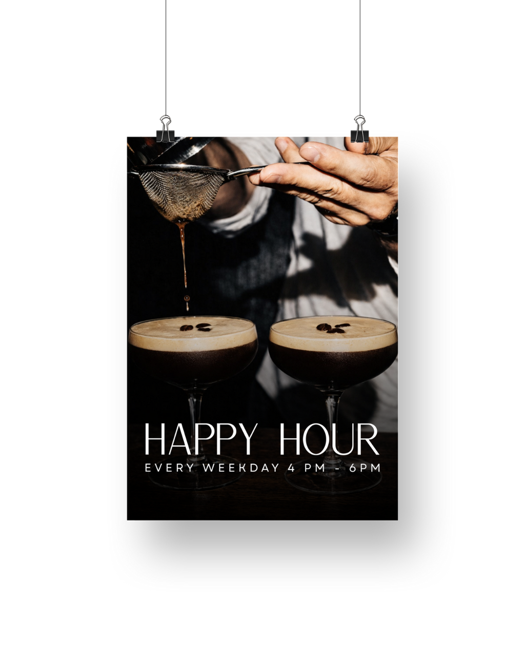 Ezra Happy Hour Cocktail Signage