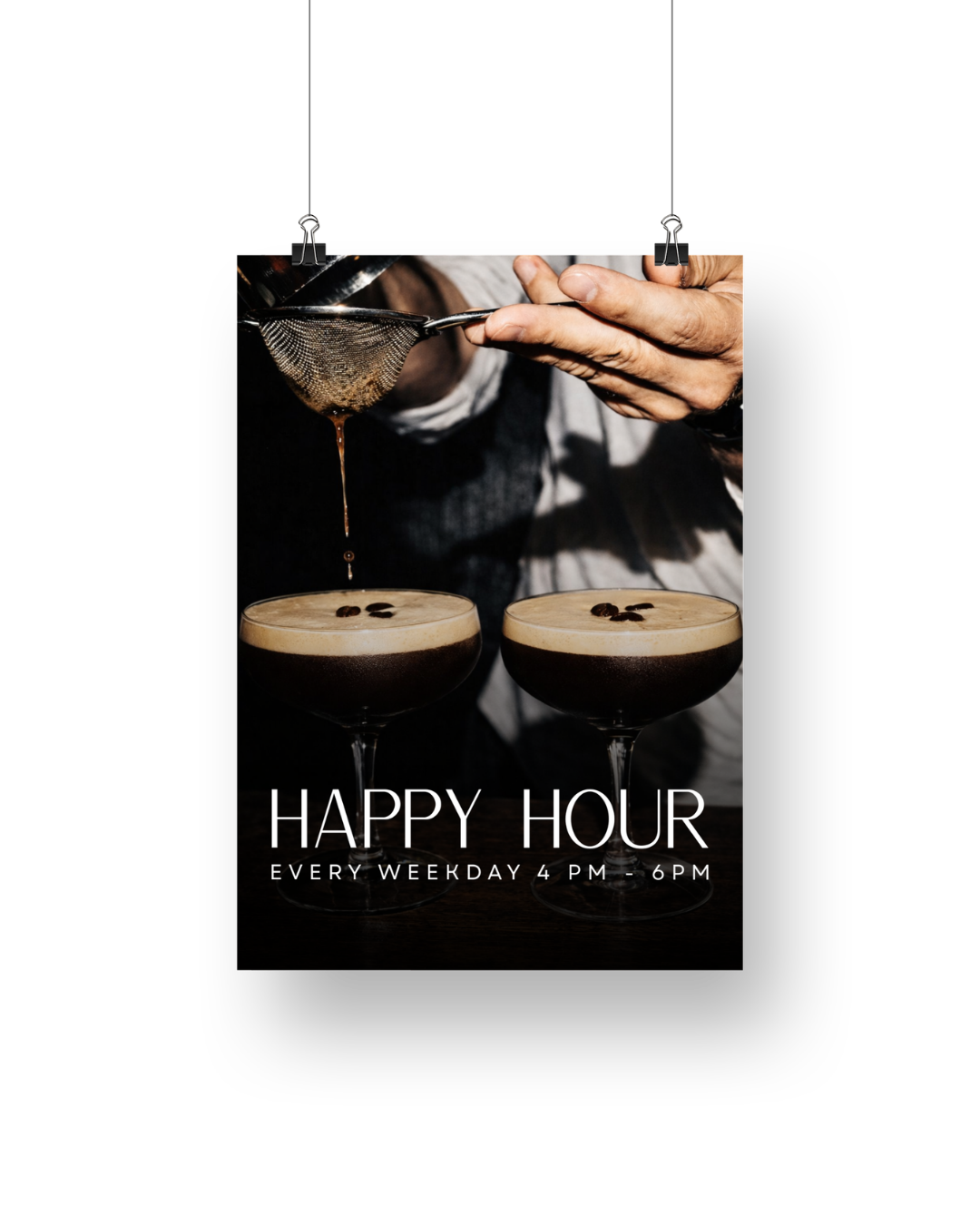 Ezra Happy Hour Cocktail Signage
