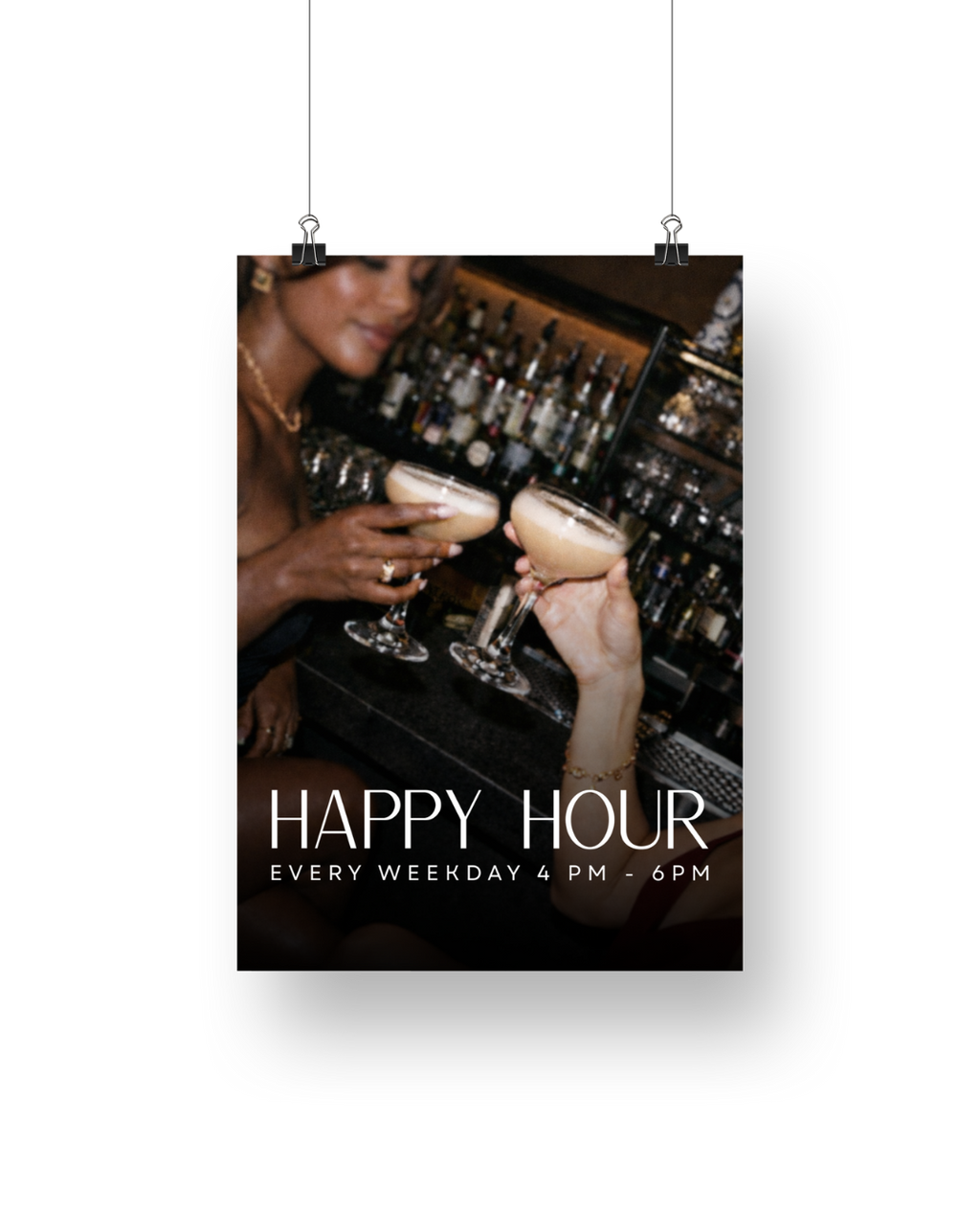 Ezra Happy Hour Cocktail Signage