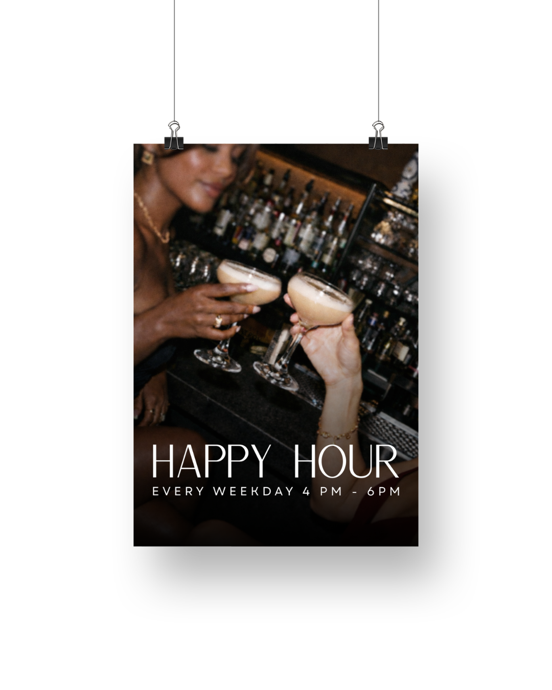 Ezra Happy Hour Cocktail Signage