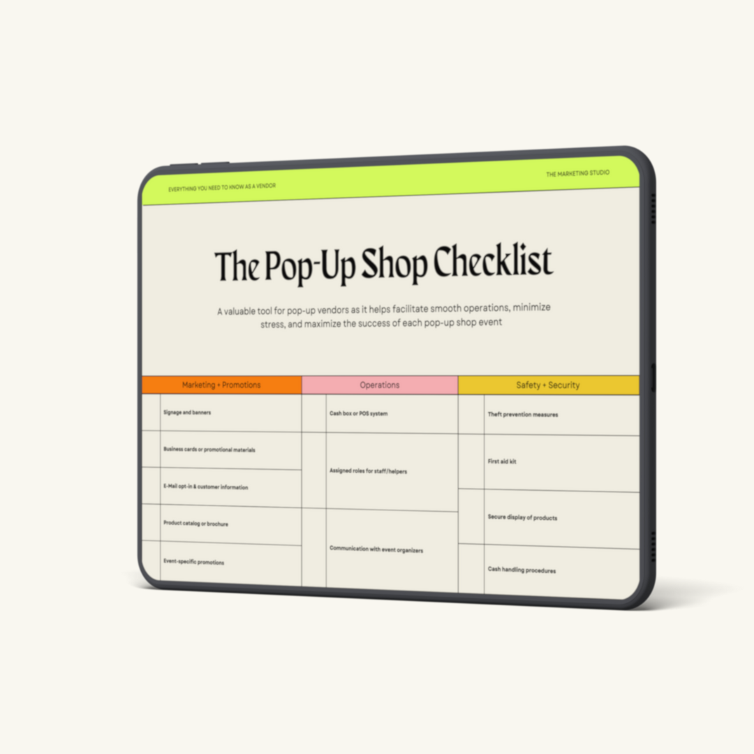 Pop-Up Shop Checklist