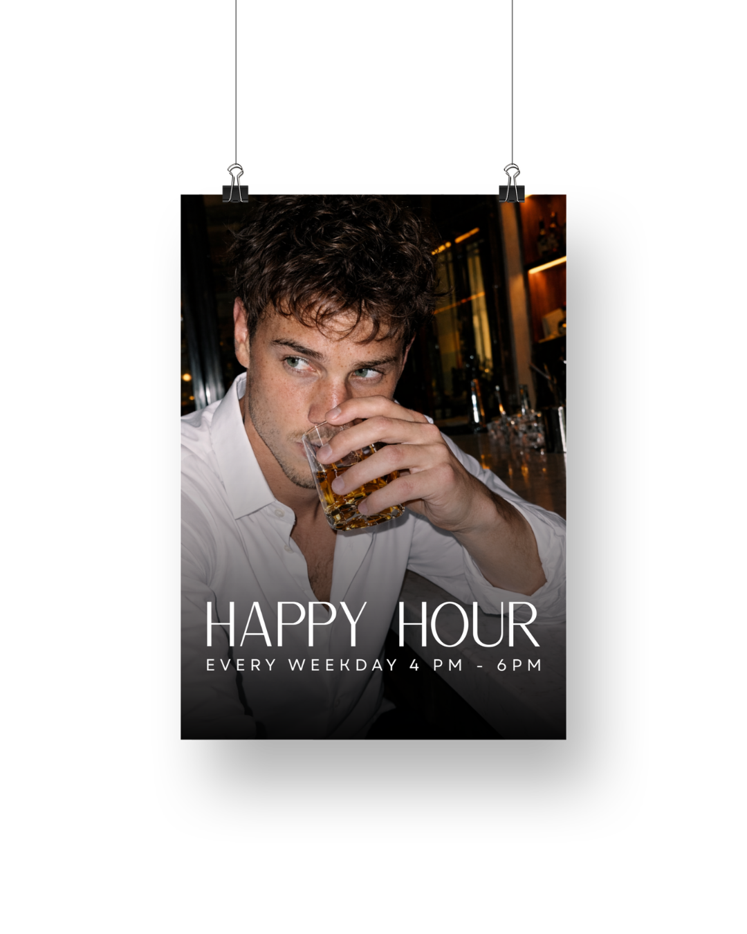 Ezra Happy Hour Cocktail Signage