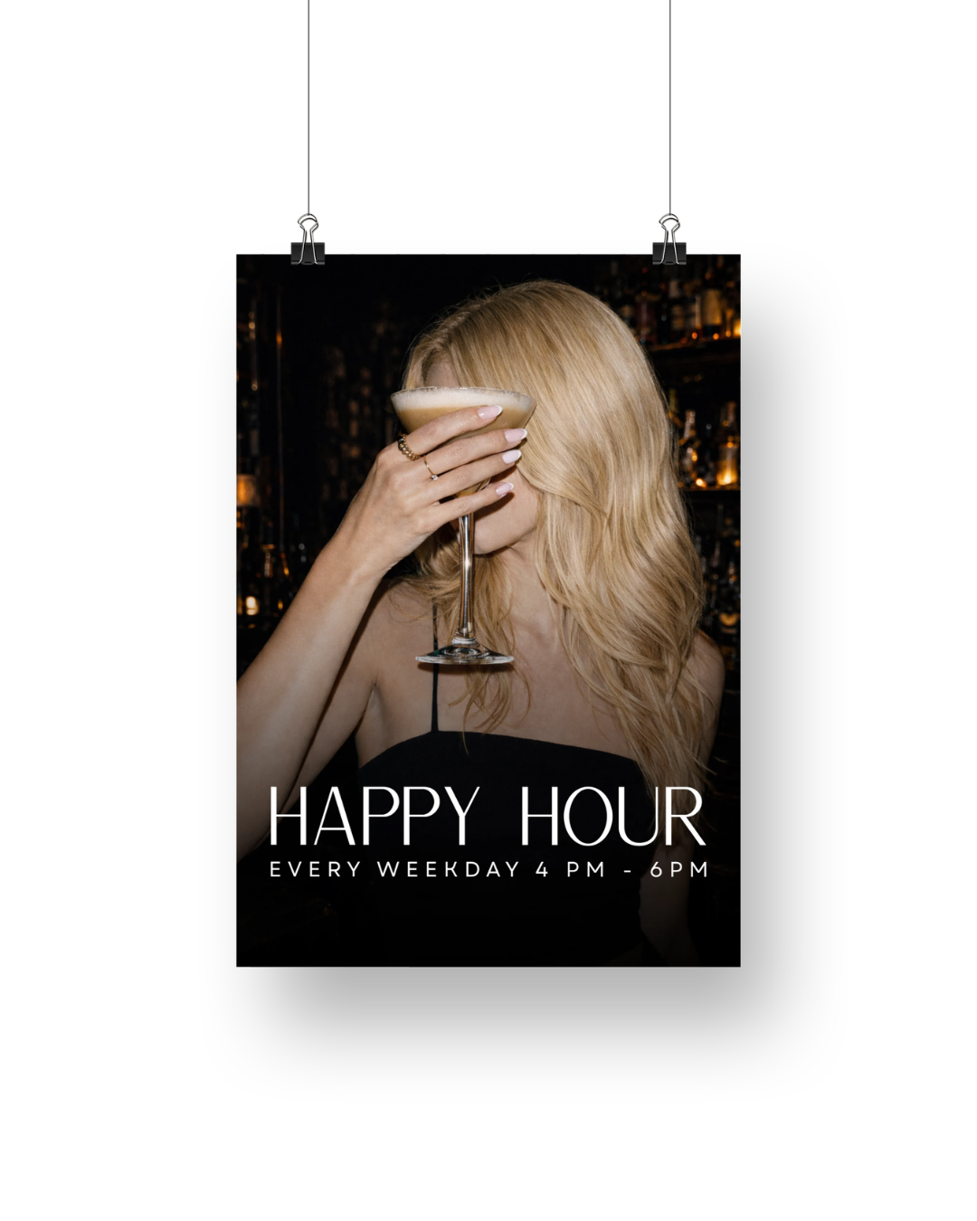 Ezra Happy Hour Cocktail Signage