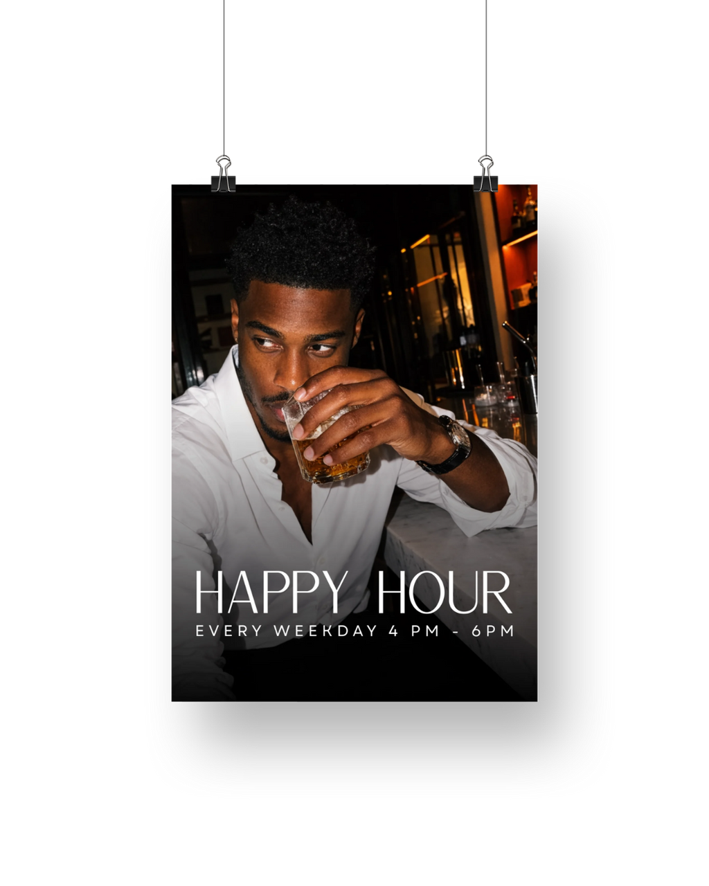 Ezra Happy Hour Cocktail Signage