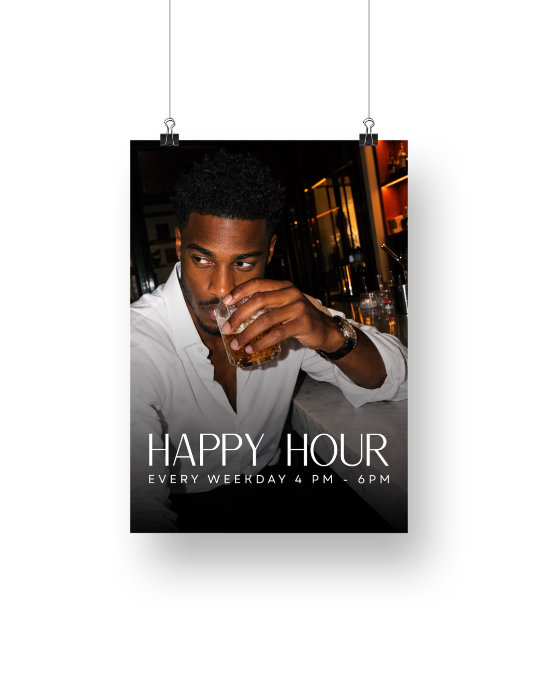 Ezra Happy Hour Cocktail Signage