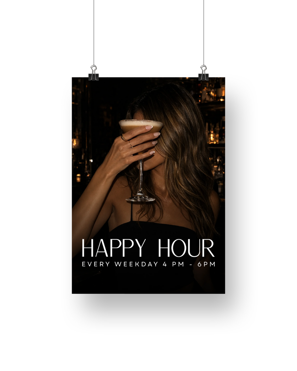Ezra Happy Hour Cocktail Signage
