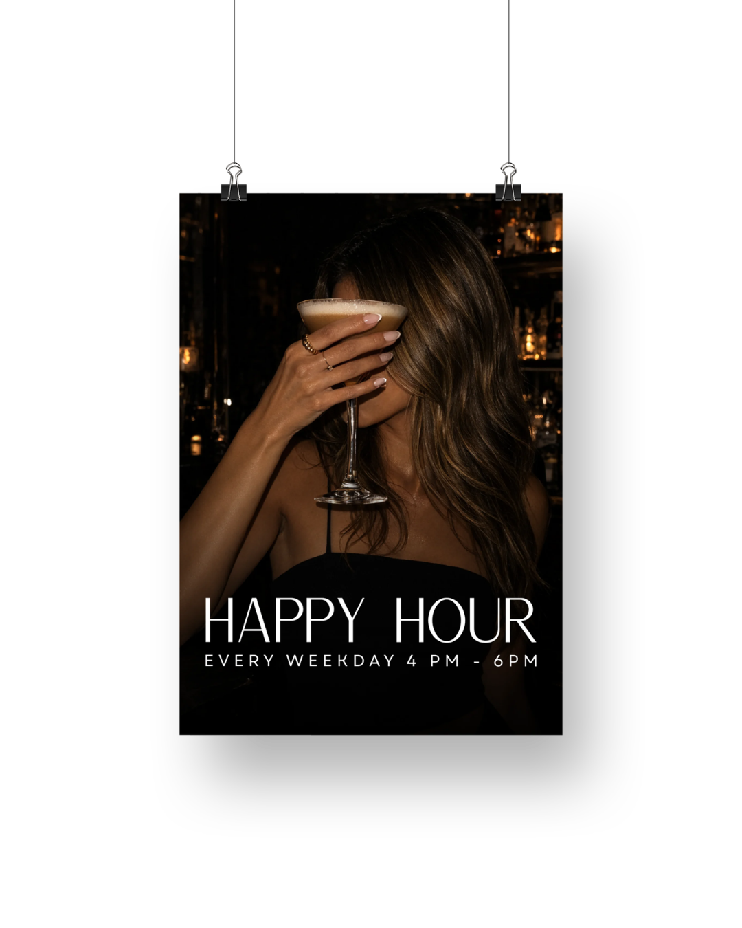 Ezra Happy Hour Cocktail Signage
