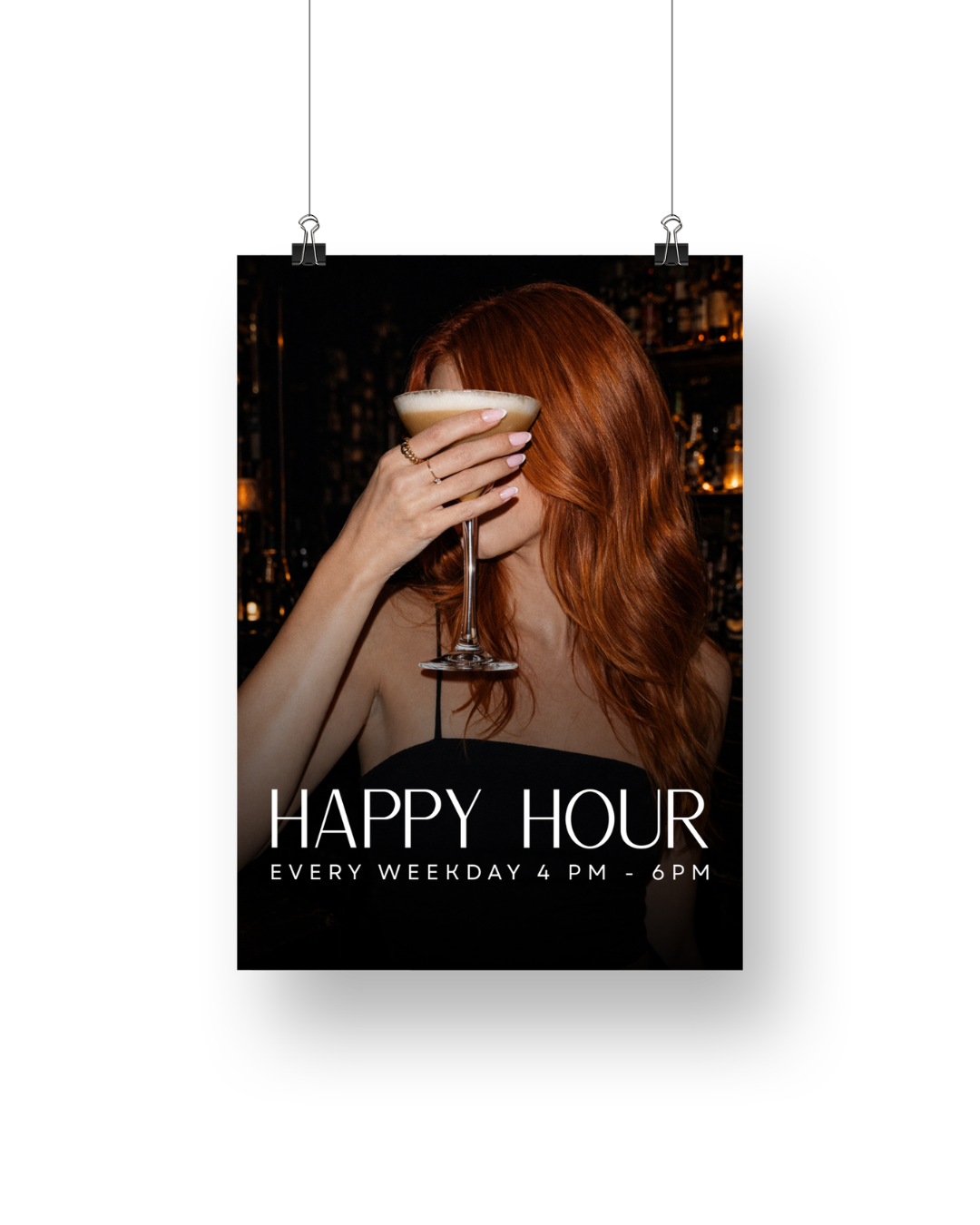 Ezra Happy Hour Cocktail Signage