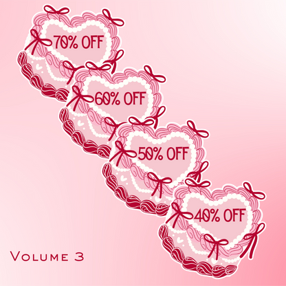 Lolita Short Bow Cake Discount Off Stickers