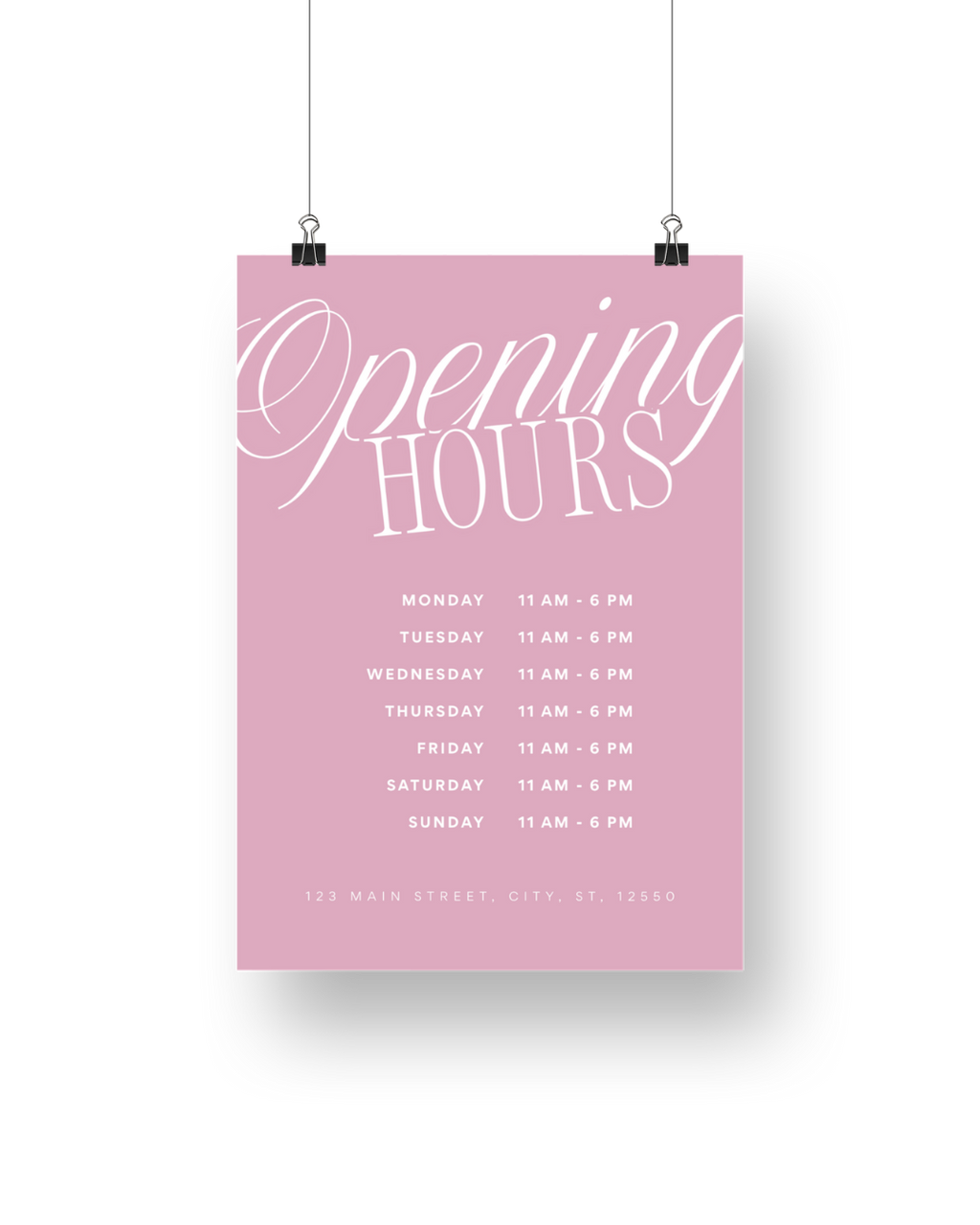 Mitzi Opening Hours Signage