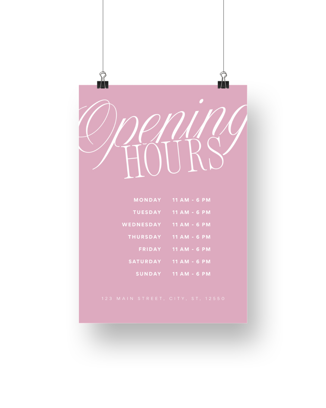 Mitzi Opening Hours Signage