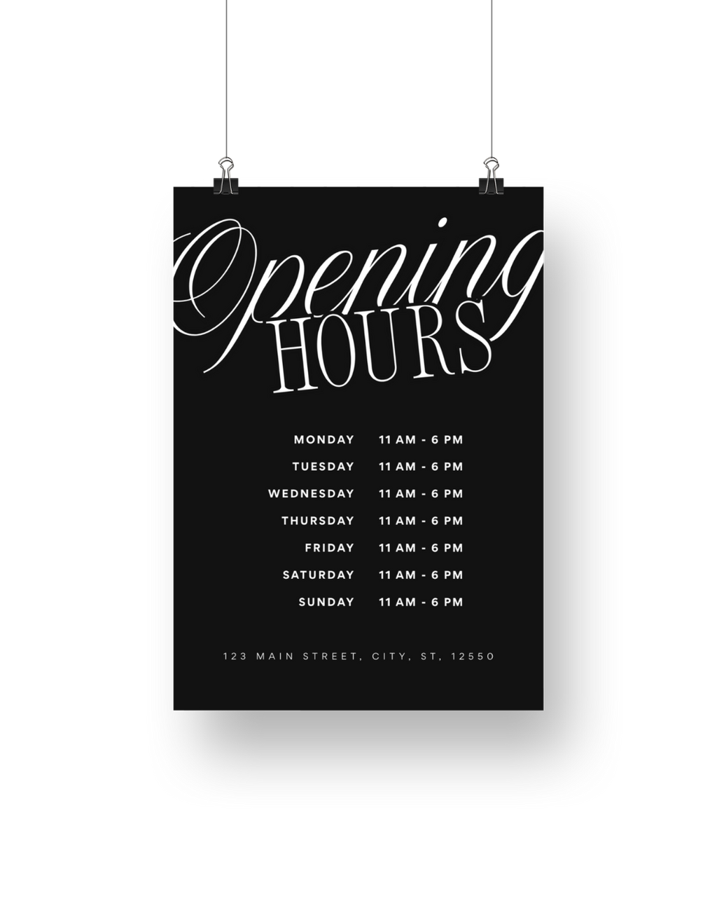 Mitzi Opening Hours Signage