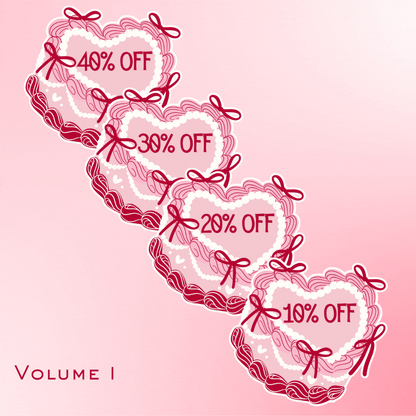 Lolita Short Bow Cake Discount Off Stickers