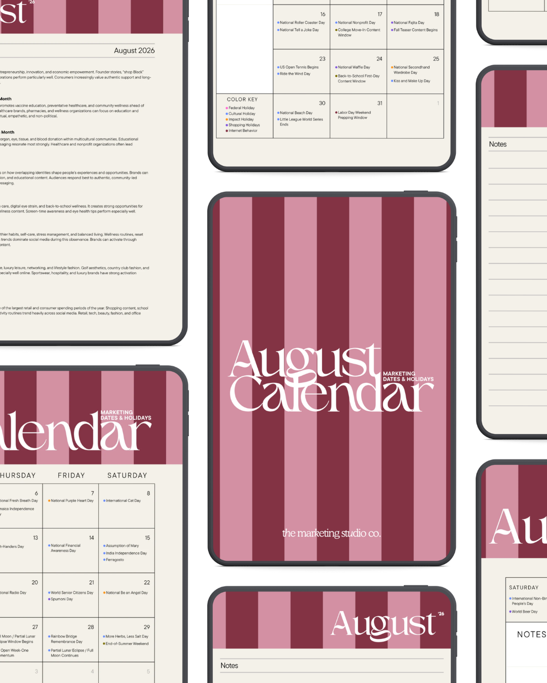 August Marketing Dates & Holidays Calendar