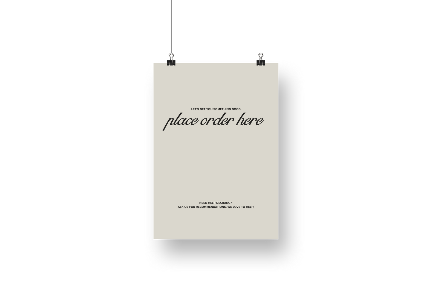 Psalms Place Order Sign