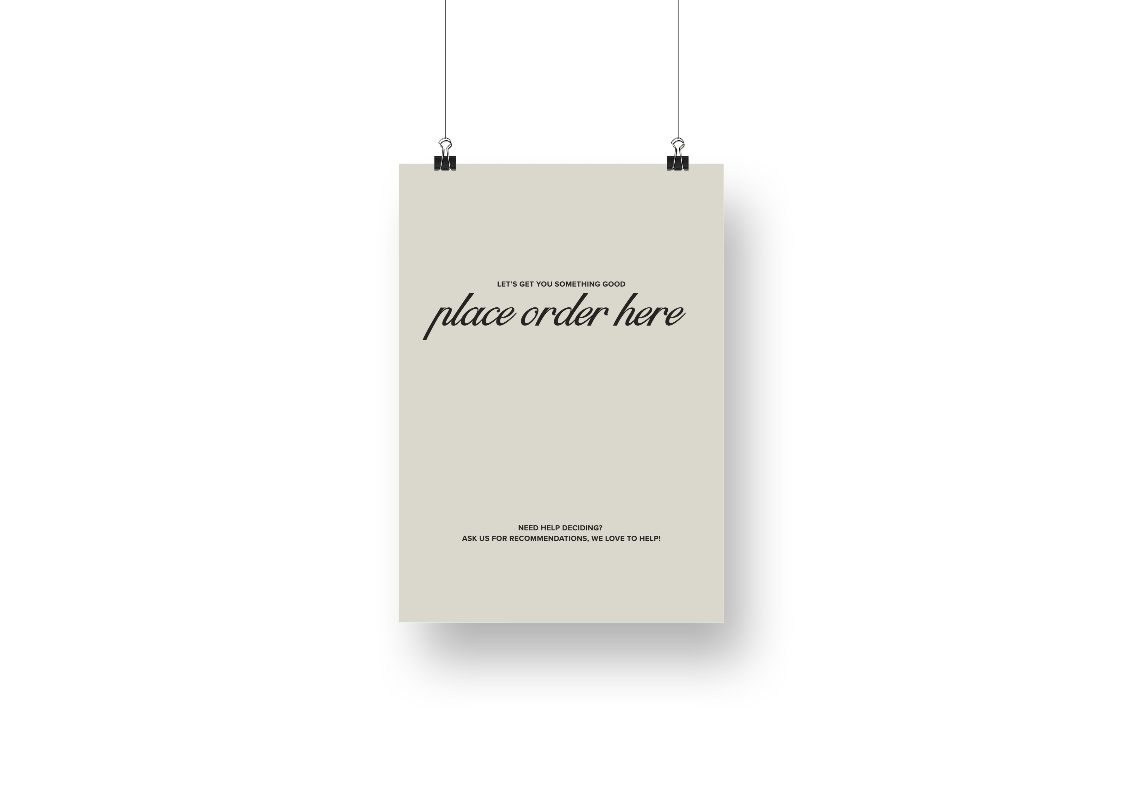 Psalms Place Order Sign