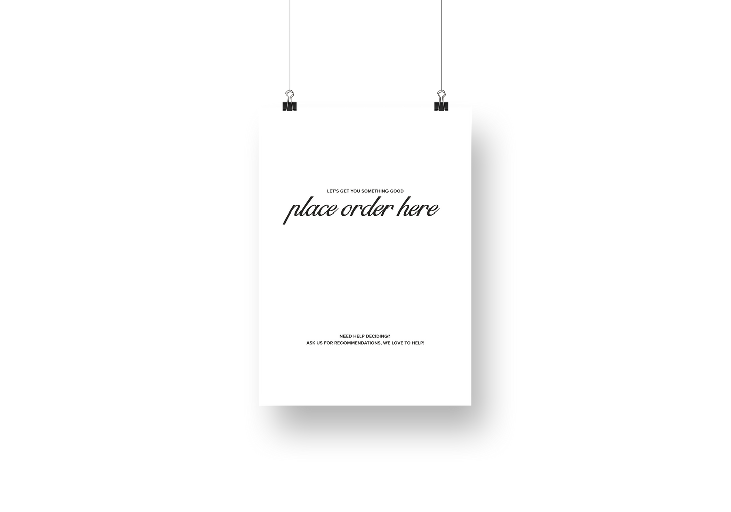 Psalms Place Order Sign