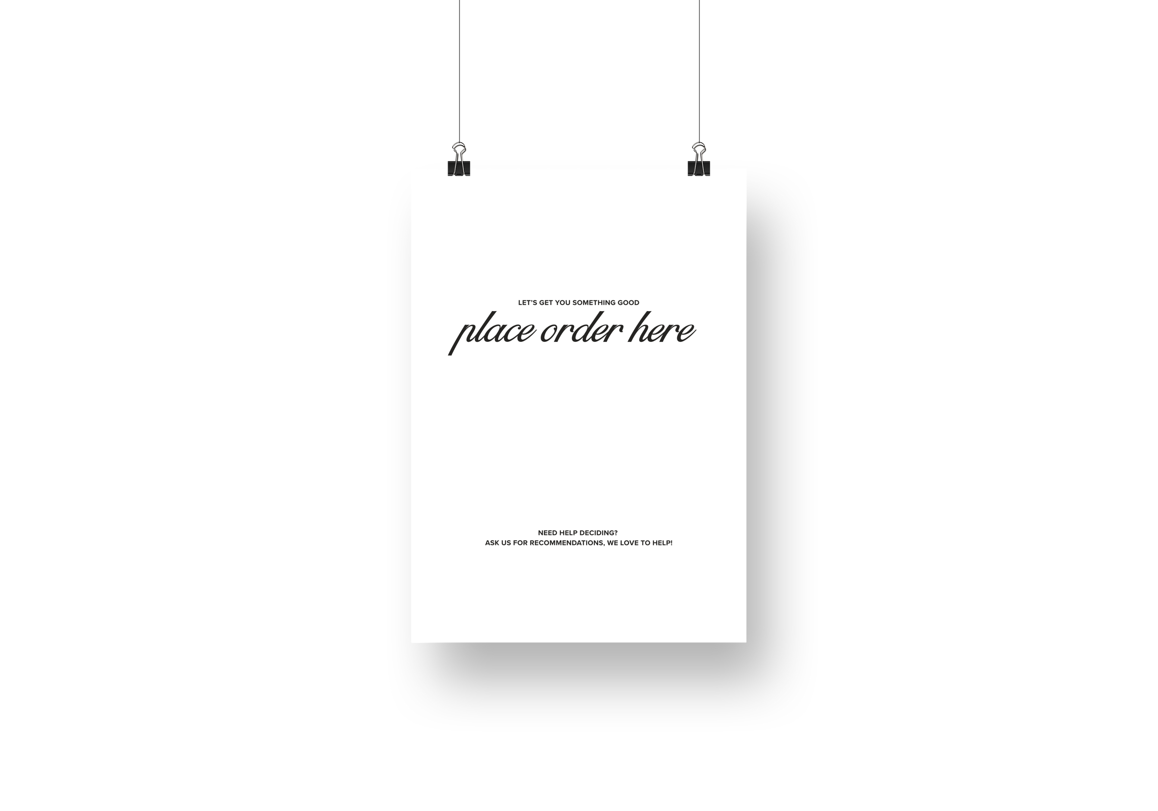 Psalms Place Order Sign